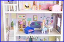 Sadie's Wooden Doll House Huge Girl's Dolls Set Home Playset Toyset For Kids