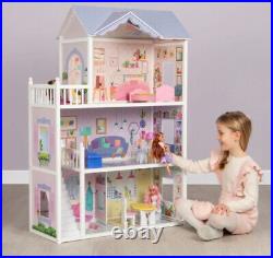 Sadie's Wooden Doll House Pretend Play For Girls Kids 3 Storey New Children GIFT