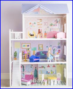 Sadie's Wooden Doll House Pretend Play For Girls Kids 3 Storey New Children GIFT