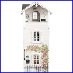 Small Foot 11802 Wooden Doll's House with 3 Floors, Open Front and Extensive Fur