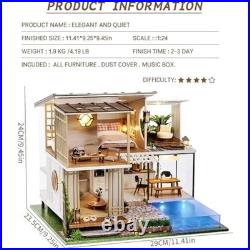 Spilay Diy Miniature House Kit with Furniture, Wooden Mini Doll House Crafts