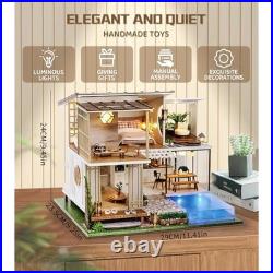Spilay Diy Miniature House Kit with Furniture, Wooden Mini Doll House Crafts