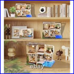 Spilay Diy Miniature House Kit with Furniture, Wooden Mini Doll House Crafts