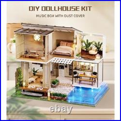 Spilay Diy Miniature House Kit with Furniture, Wooden Mini Doll House Crafts
