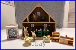 Sylvanian Families Complete Set Wooden House & Rabbit Doll Set with Furniture