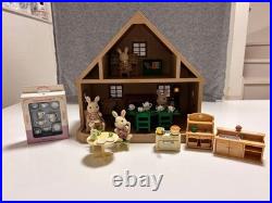 Sylvanian Families Complete Set Wooden House & Rabbit Doll Set with Furniture