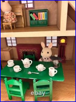 Sylvanian Families Complete Set Wooden House & Rabbit Doll Set with Furniture