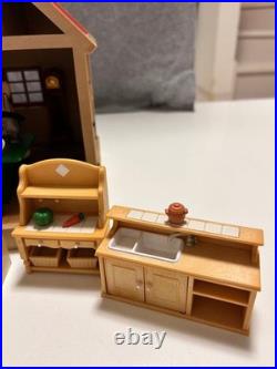 Sylvanian Families Complete Set Wooden House & Rabbit Doll Set with Furniture