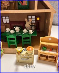 Sylvanian Families Complete Set Wooden House & Rabbit Doll Set with Furniture
