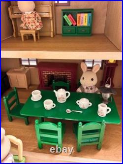 Sylvanian Families Complete Set Wooden House & Rabbit Doll Set with Furniture