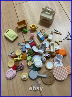 Sylvanian Families Wooden House, Furniture, and Dolls Set, Bundle