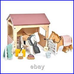 Tender Leaf Toys Wooden Horses and Stables Toy With Accessories Dolls House
