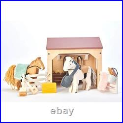 Tender Leaf Toys Wooden Horses and Stables Toy With Accessories Dolls House Tender Leaf Toys Wooden Horses and Stables Toy With Accessories Dolls House