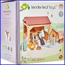 Tender Leaf Toys Wooden Horses and Stables Toy With Accessories Dolls House