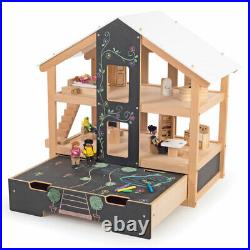 Tidlo Wooden Furnished Open Plan Dolls House