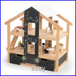 Tidlo Wooden Furnished Open Plan Dolls House
