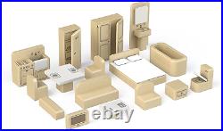 Tidlo Wooden Furnished Open Plan Dolls House