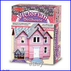 Toddler Girl Doll House Little Kit Miniature Victorian Wooden Furniture Pink New