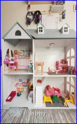 Two Tier Wooden Dolls House and Bookcase Multi-Purpose & Adorable Two Tier Wooden Dolls House and Bookcase Multi-Purpose & Adorable