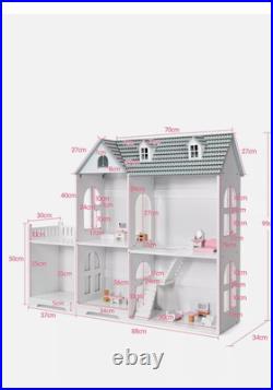 Two Tier Wooden Dolls House and Bookcase Multi-Purpose & Adorable Two Tier Wooden Dolls House and Bookcase Multi-Purpose & Adorable