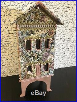 Unique Vintage Handmade By Artist Wooden Dollhouse
