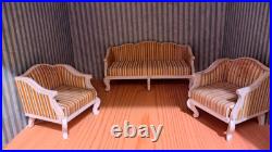 VINTAGE LUNDBY Wooden DOLLS' HOUSE DINING & SITTING ROOM Furniture 8 Pieces +Rug VINTAGE LUNDBY Wooden DOLLS' HOUSE DINING & SITTING ROOM Furniture 8 Pieces +Rug