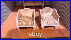 VINTAGE LUNDBY Wooden DOLLS' HOUSE DINING & SITTING ROOM Furniture 8 Pieces +Rug VINTAGE LUNDBY Wooden DOLLS' HOUSE DINING & SITTING ROOM Furniture 8 Pieces +Rug