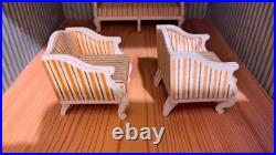 VINTAGE LUNDBY Wooden DOLLS' HOUSE DINING & SITTING ROOM Furniture 8 Pieces +Rug VINTAGE LUNDBY Wooden DOLLS' HOUSE DINING & SITTING ROOM Furniture 8 Pieces +Rug