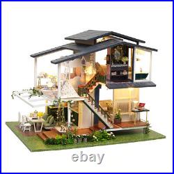 Valentine Gift French Style Wooden Doll House DIY Kit Gift for Girls Adults