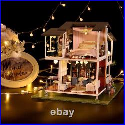 Valentine Gift French Style Wooden Doll House DIY Kit Gift for Girls Adults