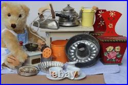 Vintage Antique Doll Kitchen Accessories Merchant Shop Coffee Grinder Dollhouse Lot