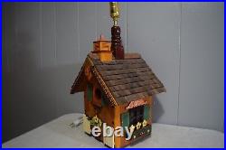 Vintage Antique Hand Made Wooden Folk Art Doll House table lamp