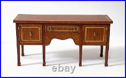 Vintage Artisan OOAK Miniature Inlaid Wooden Dolls House Sideboard -1/10th Scale