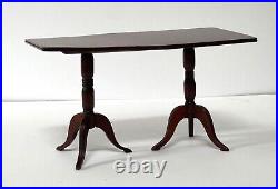 Vintage Artisan OOAK Wooden Dolls House Dining Table & Six Chairs 1/10th Scale