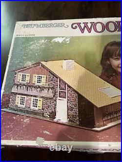 Vintage Brumberger Wooden Doll House With Furniture No. 754