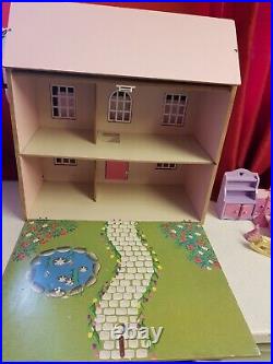 Vintage CHAD Valley Wooden Large Doll Dolls House figures & furniture