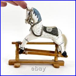 Vintage D Brogden Dolls House Small Wooden Rocking Horse Toy Collectible