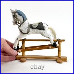 Vintage D Brogden Dolls House Small Wooden Rocking Horse Toy Collectible