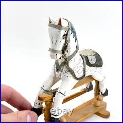 Vintage D Brogden Dolls House Small Wooden Rocking Horse Toy Collectible