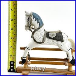 Vintage D Brogden Dolls House Small Wooden Rocking Horse Toy Collectible