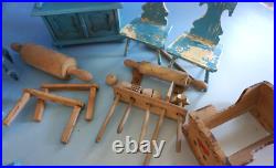 Vintage Furniture Dollhouse Doll Kitchen Part Alpine Wood Circa 1900 F025-610