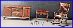 Vintage German Dollhouse Furniture Collection 3 Piece Wood HANDMADE RARE COLLECTOR