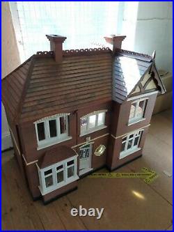 Vintage Handmade Edwardian Estate Size Wooden Dolls House 16 scale