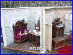 Vintage Historic Dolls House Circa 1900 With Salon Furniture Circa 1880 Collectors Estate Vintage Historic Dolls House Circa 1900 With Salon Furniture Circa 1880 Collectors Estate