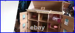 Vintage Large Wooden 4 story Dolls Bramley House 112 scale + furniture