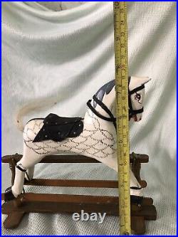 Vintage Ornate Wooden Hand Painted Dolls House Rocking Horse Ornament Toy Gypsy