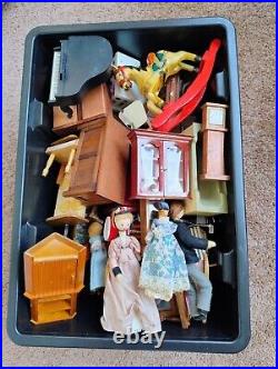Vintage Tudor style Dolls House with a host of accessories furnished wooden