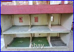Vintage Wooden Dollhouse 2 Story Colonial Made By Rich Toy