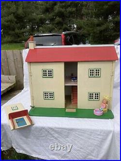 Vintage Wooden Dolls House + All Accessories 69x79x46.5cm