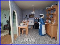 Vintage Wooden Dolls Mansion House and including furniture/dolls